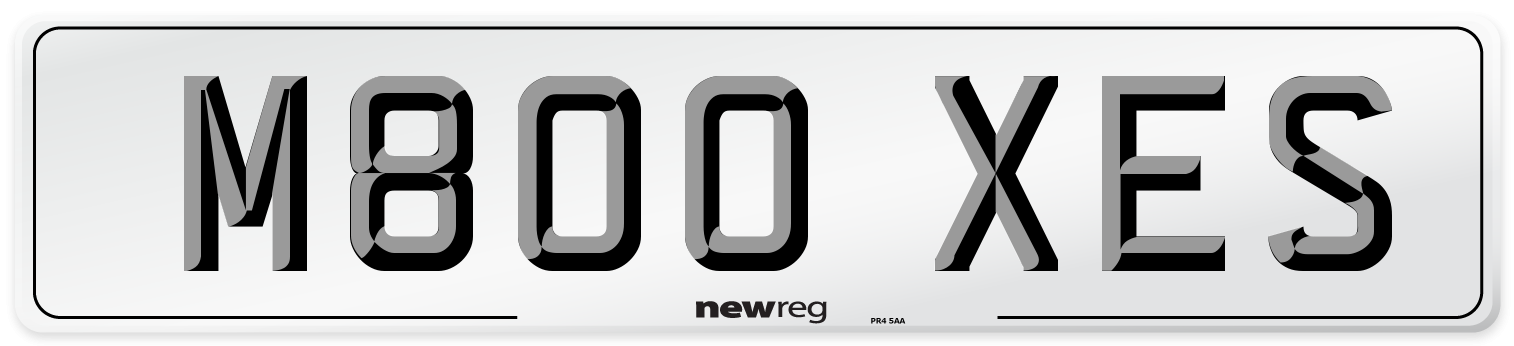 M800 XES Number Plate from New Reg